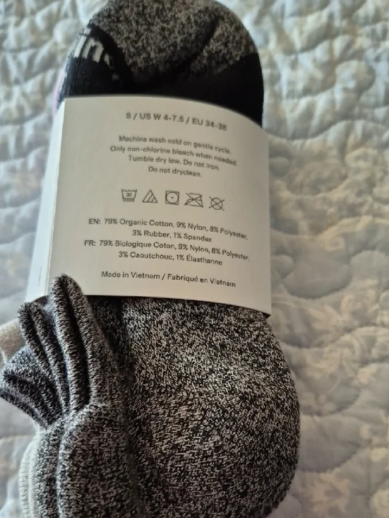 Quince Marl Ankle Socks in Pink, Blue and Heather Gray - Picture 2 of 3